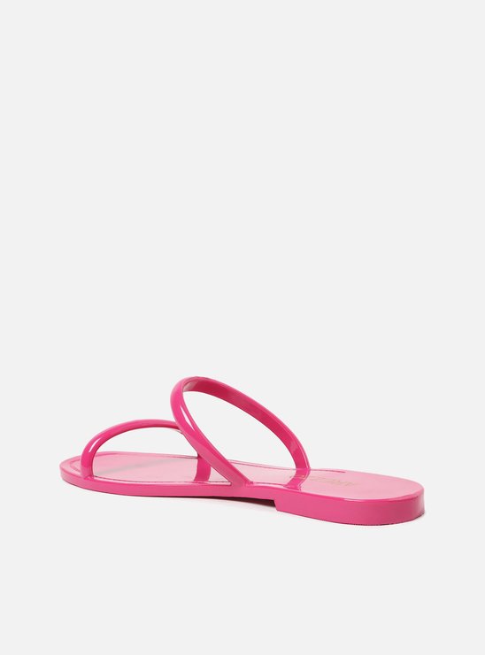 Kit Rasteira Rosa Brilho e Bag Transparente Brizza