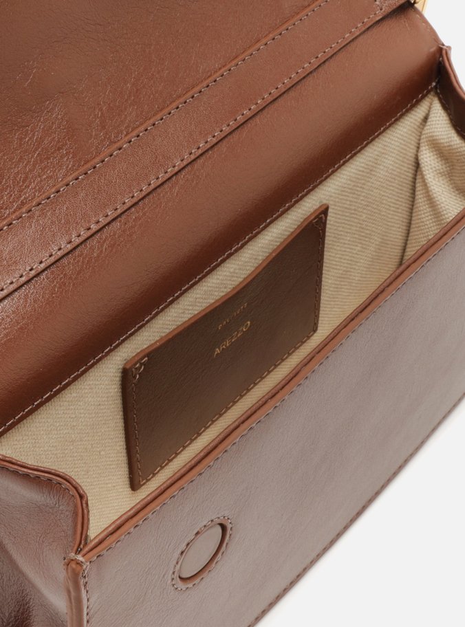 Bolsa Tiracolo Marrom Couro A001 Média Flores