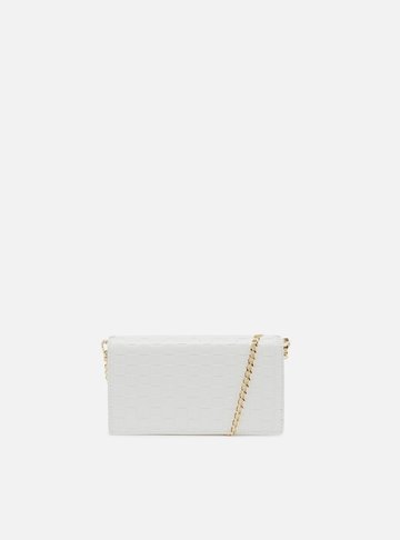 Clutch Branca Couro Tressê Pequena Silvia Braz