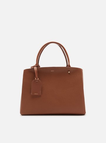 Bolsa Tote Marrom Couro Bella Média