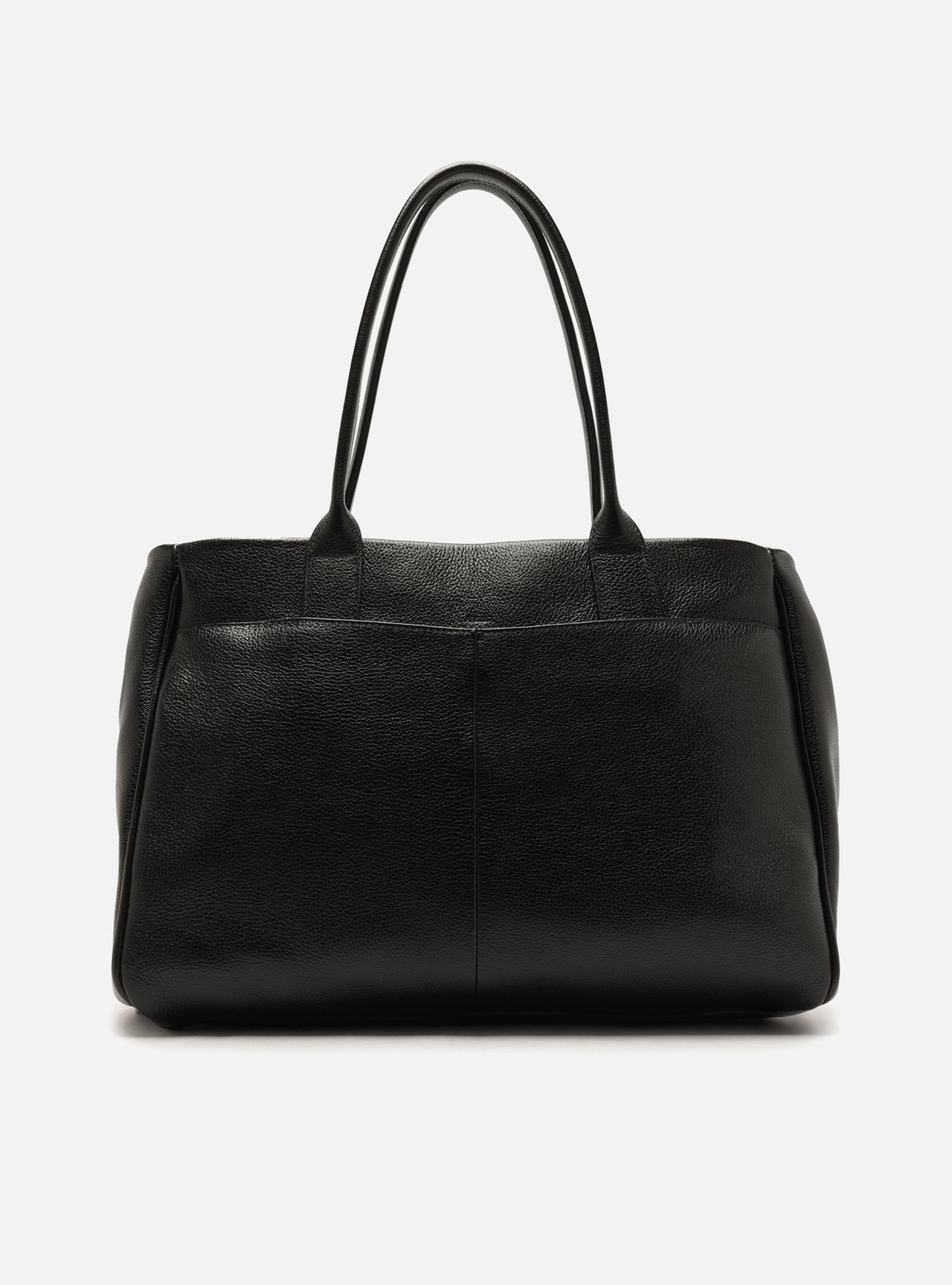Bolsa Tote Couro Preta Grande — foto 3