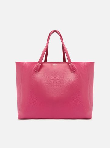 Bolsa Shopping Rosa Pink Couro Fio Grande