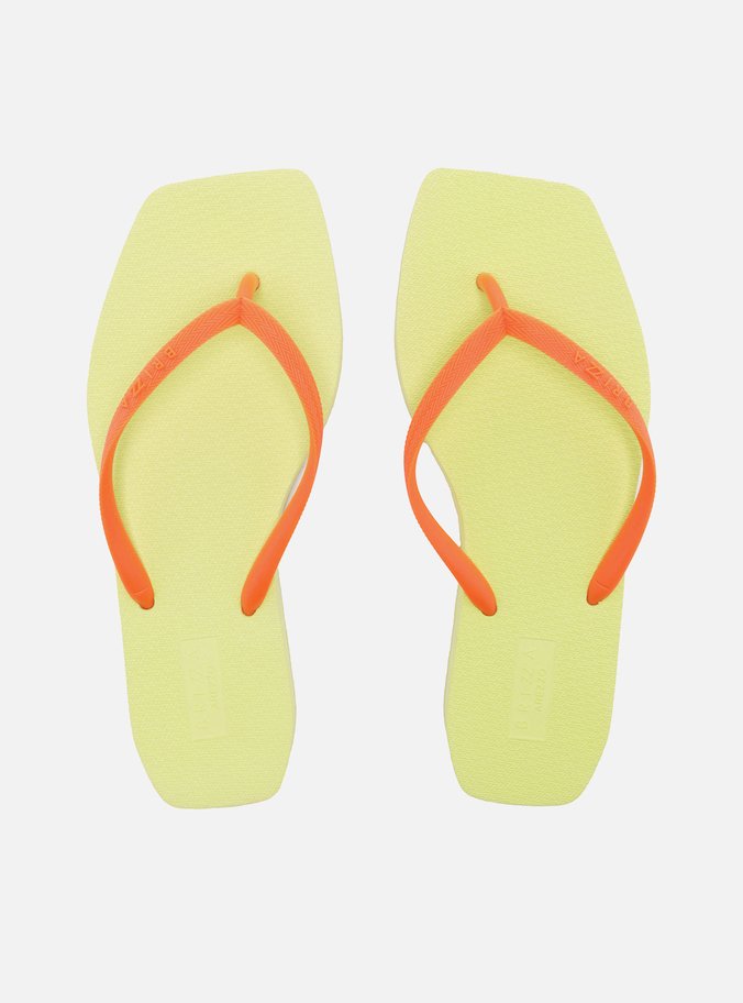 Chinelo de Dedo Multicolorido Square Tiras Laranjas