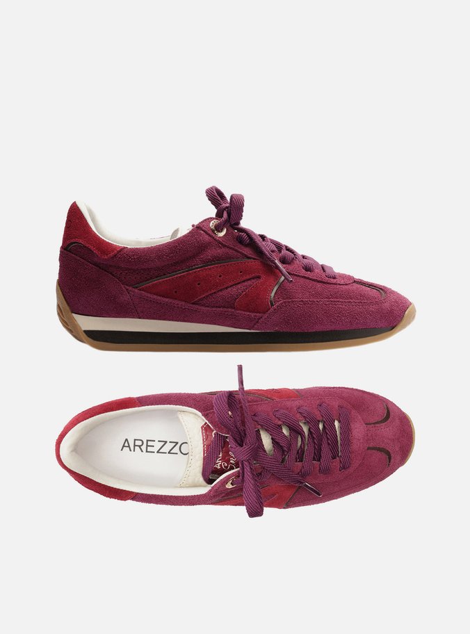 Tênis Roxo Camurça Amarração Recortes