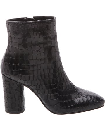 Bota Cano Médio Croco Preta