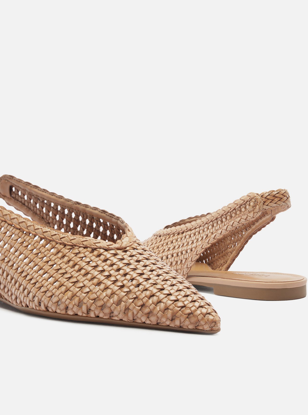 Sapatilha Bege Tressê Bico Fino Slingback Iris — foto 4