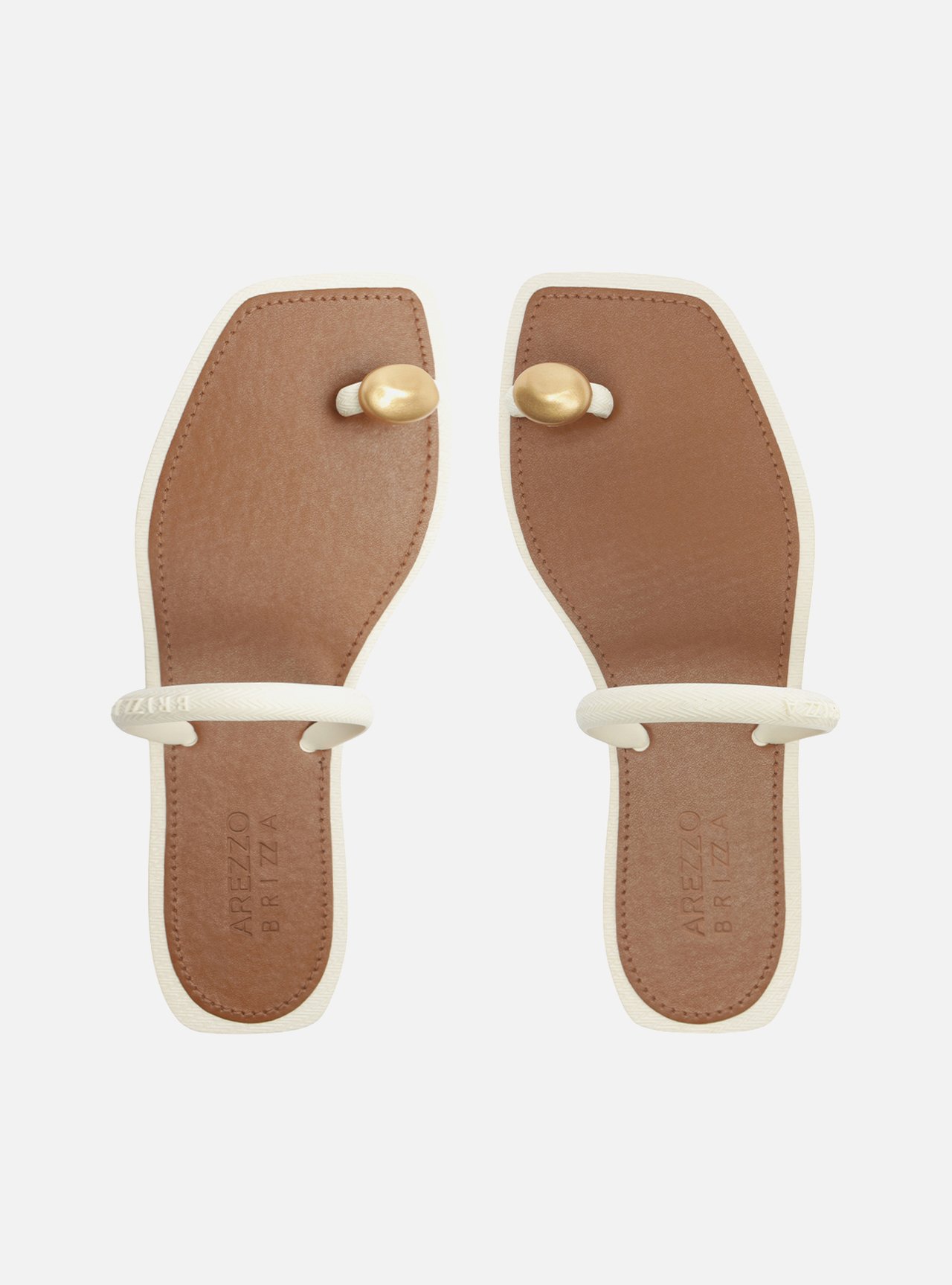 Chinelo de Dedo Branca Tira V Brizza — foto 1