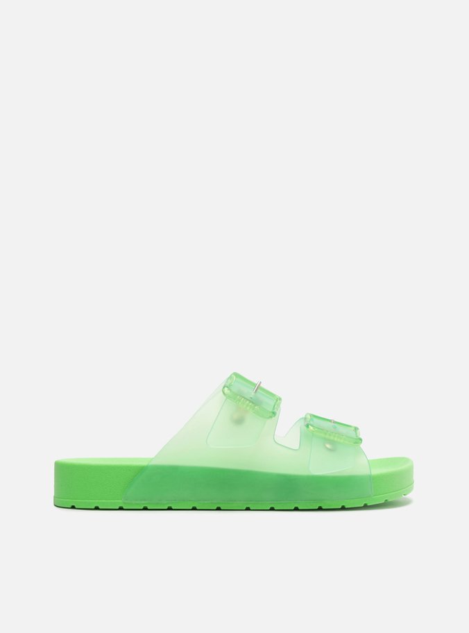 Chinelo Slide Verde Fivelas Brizza