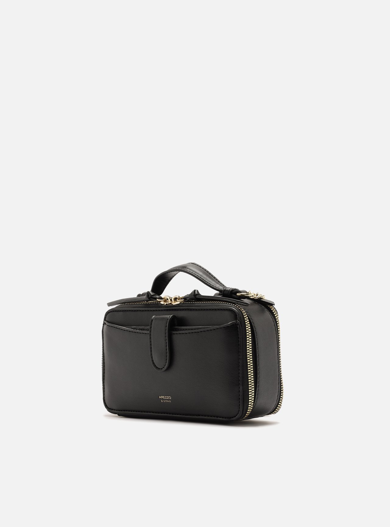 Bolsa Tiracolo Preta Pequena Bolso Duplo — foto 2