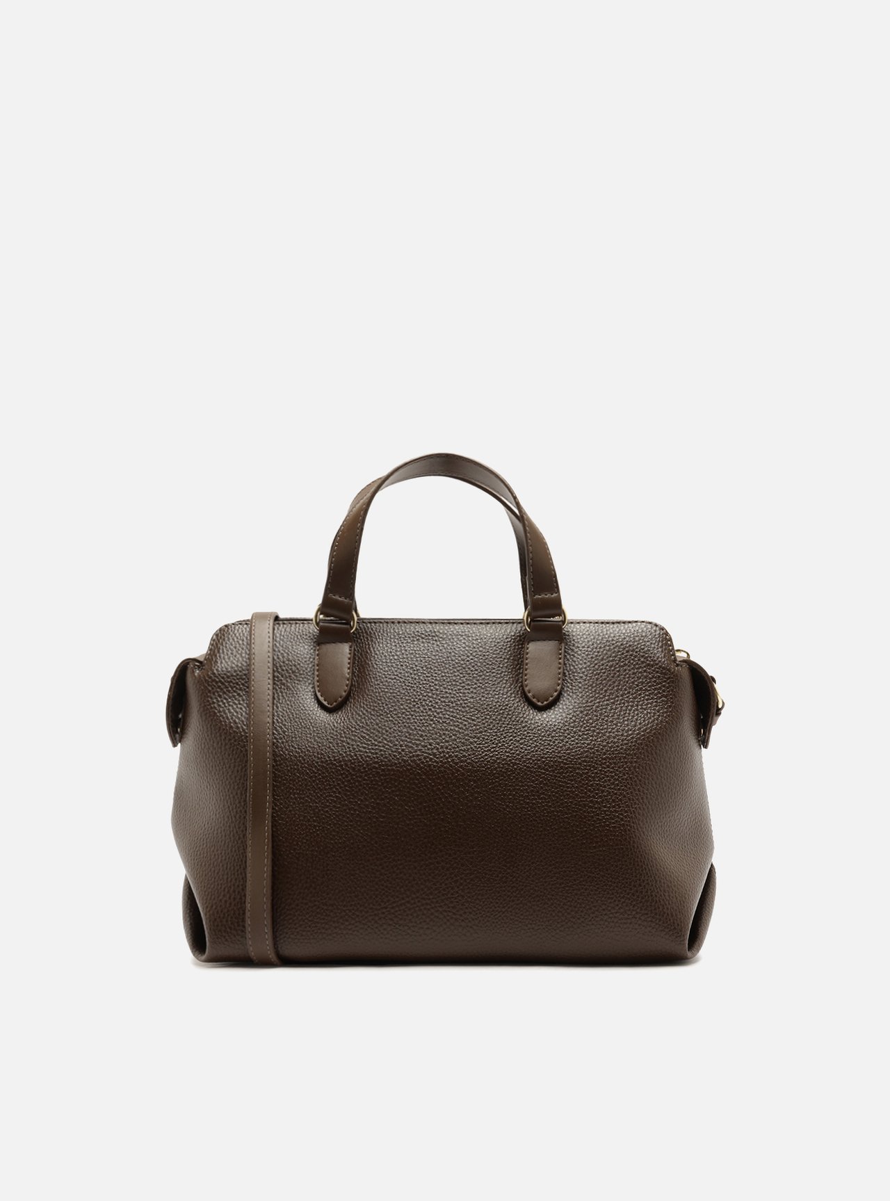 Bolsa Tote Marrom Média Corrente Dourada — foto 3