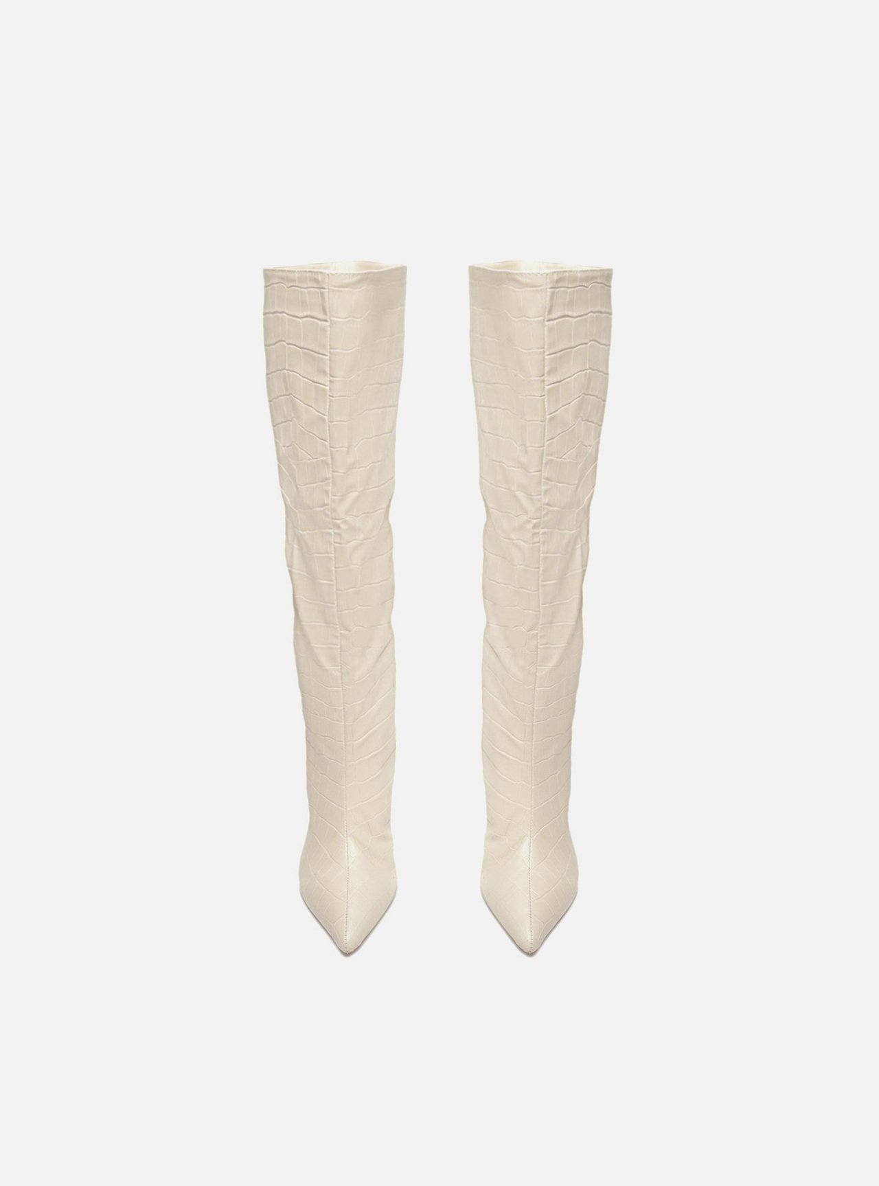 Bota Off-White Croco Cano Longo Salto Fino — foto 5