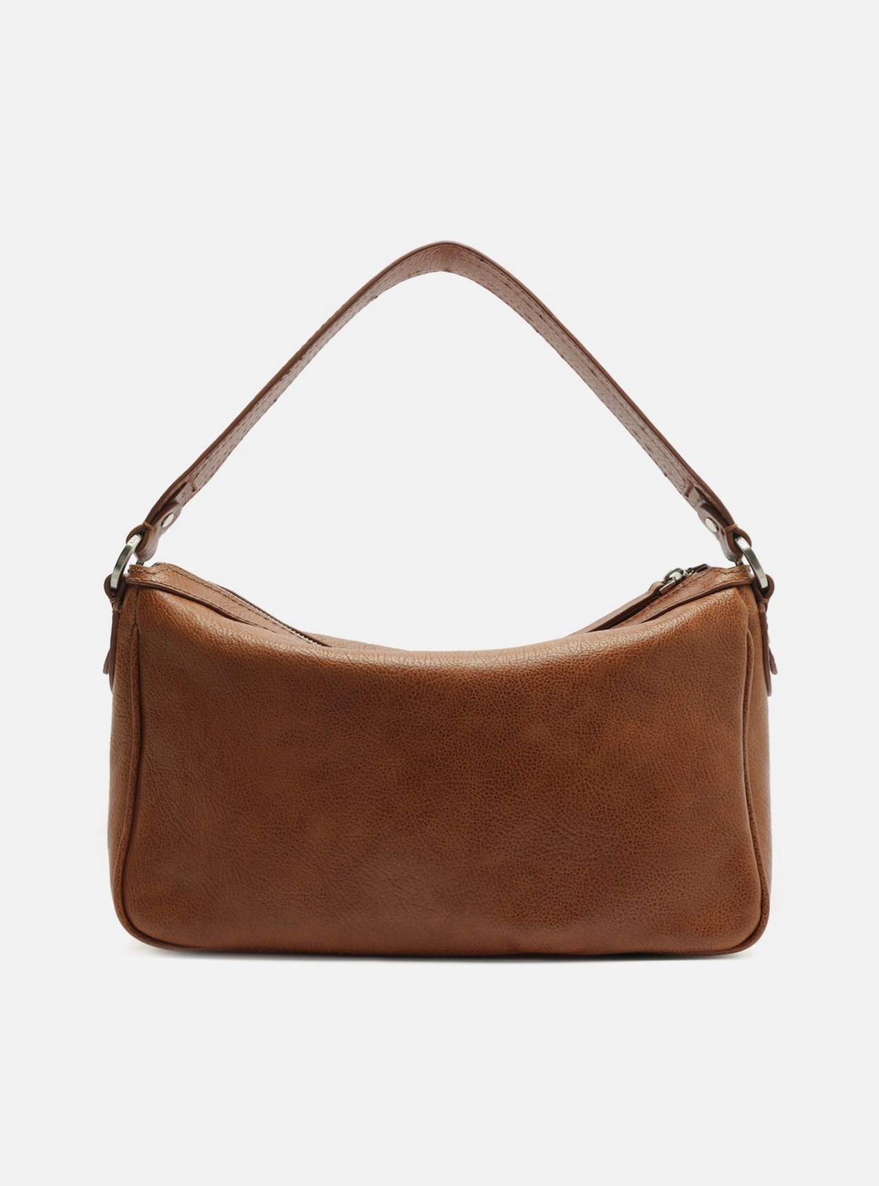 Bolsa Shoulder Marrom Couro Grande Barbicacho — foto 3