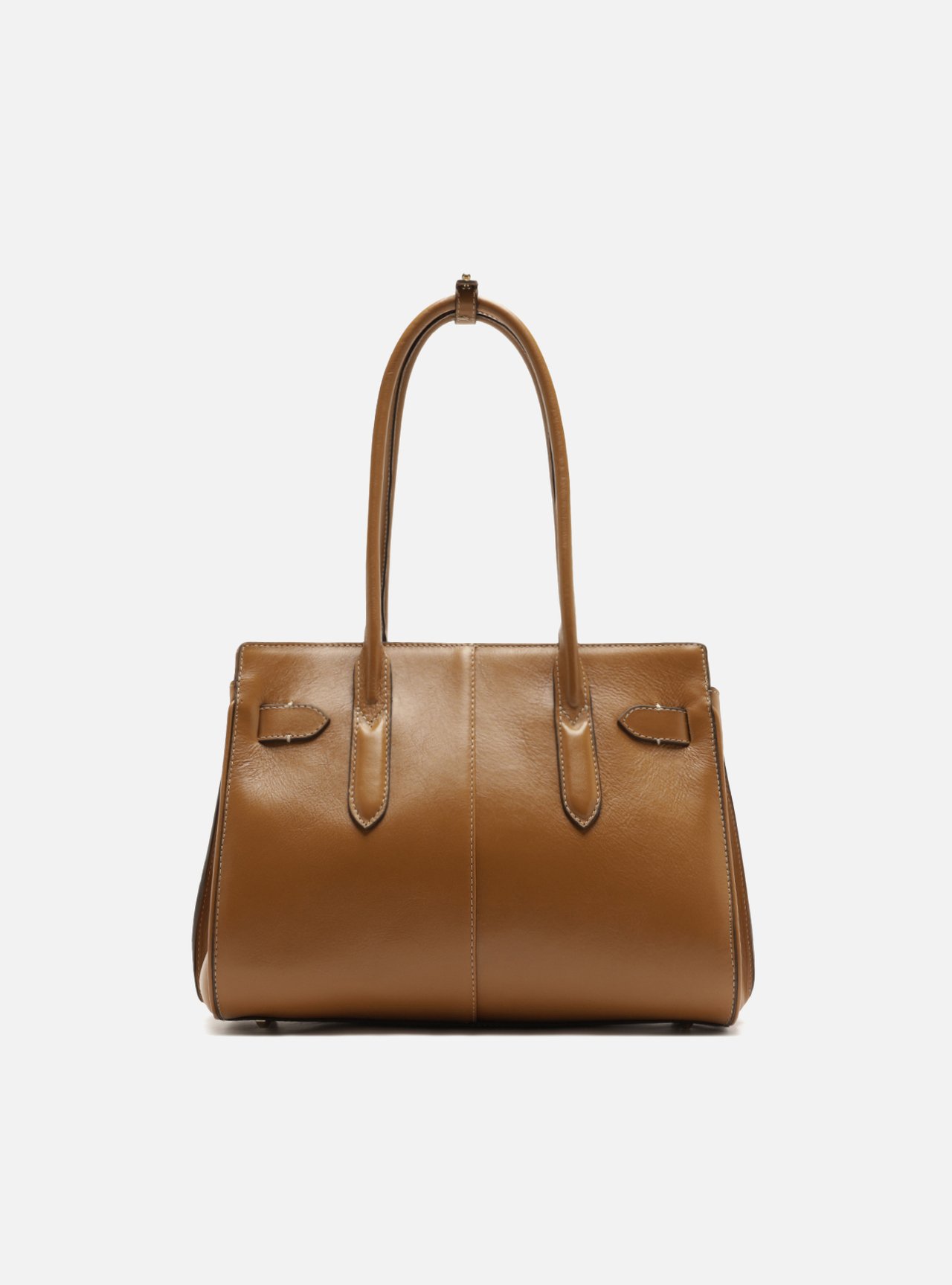 Bolsa Tote Marrom Couro Média Metais — foto 3