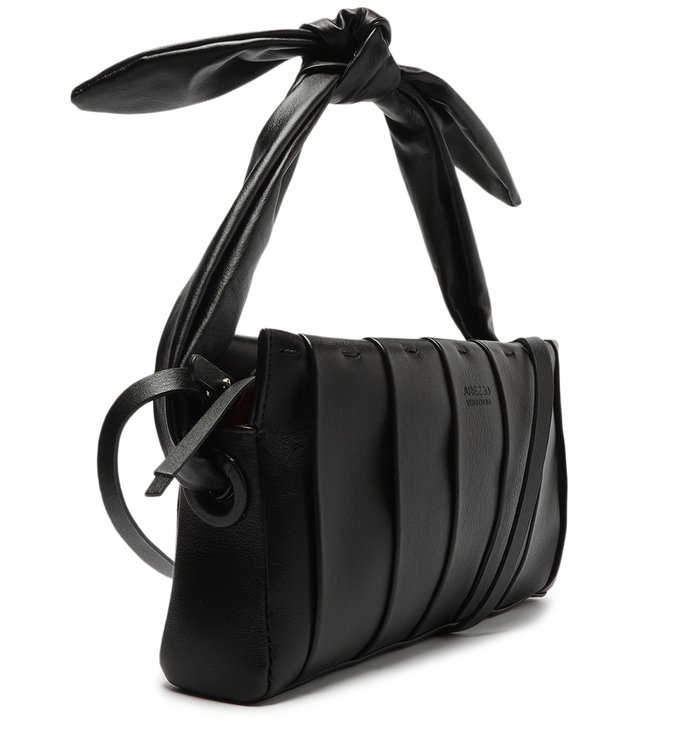 Bolsa Satchel Preta Couro Iza Pequena