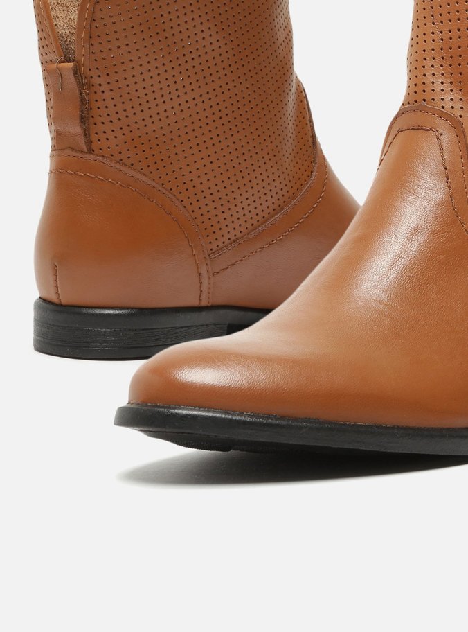 Bota Nude Cano Médio Salto Baixo