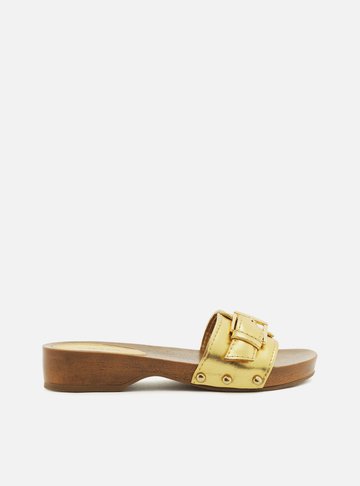 Sandália Dourada Flatform