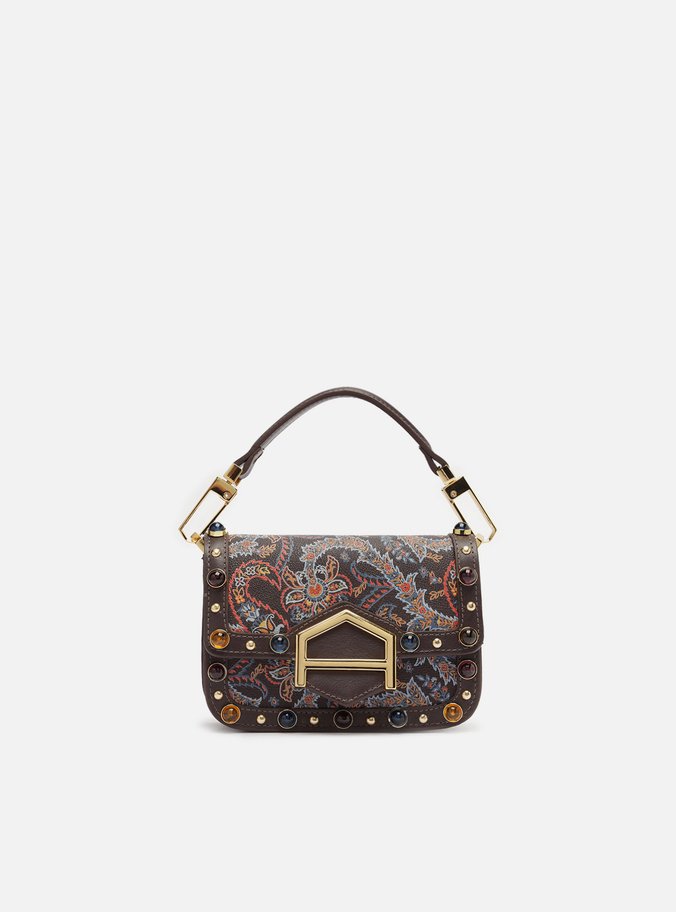 Bolsa Tiracolo Marrom Couro A001 Pequena Paisley