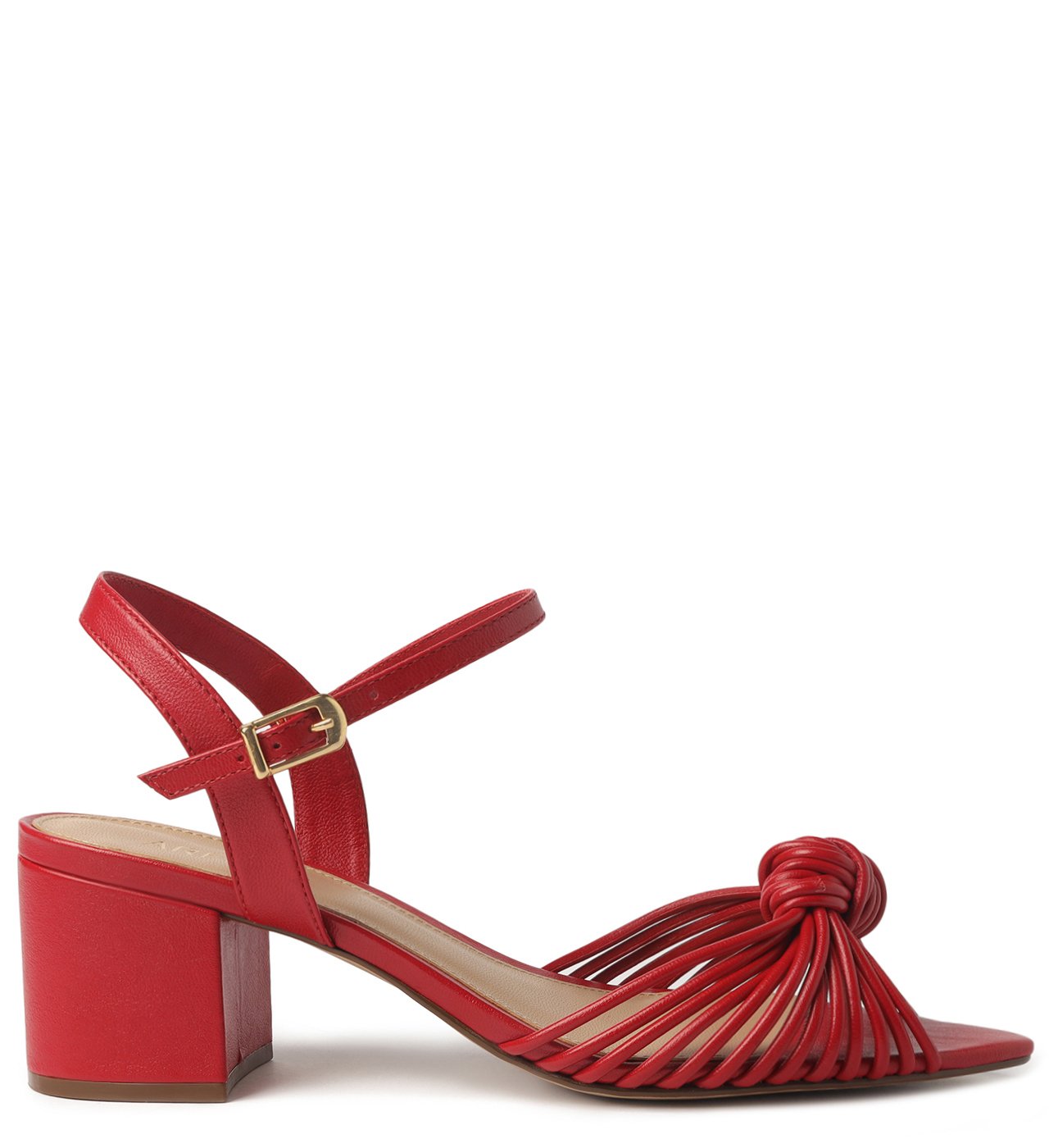 Sandalia salto store bloco vermelha