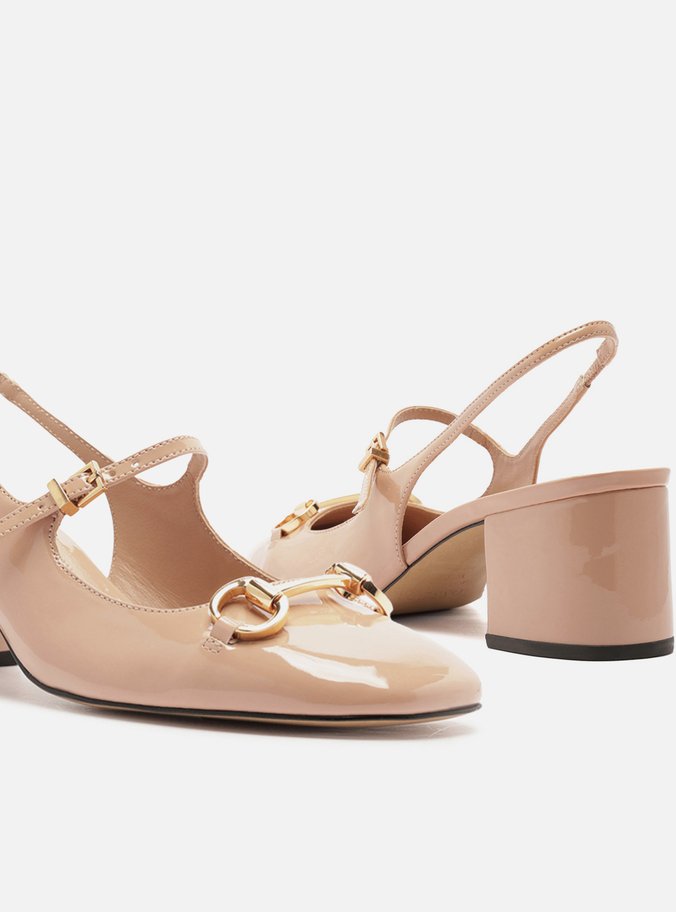 Sapato Boneca Rosa Verniz Bloco Slingback