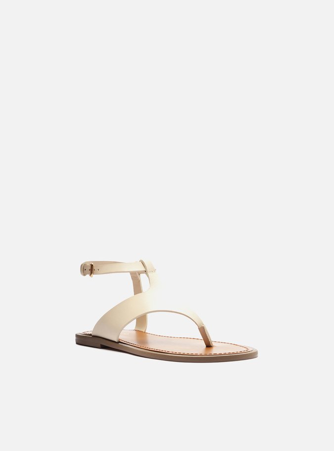 Sandália Rasteira Off-White Tira Larga Couro