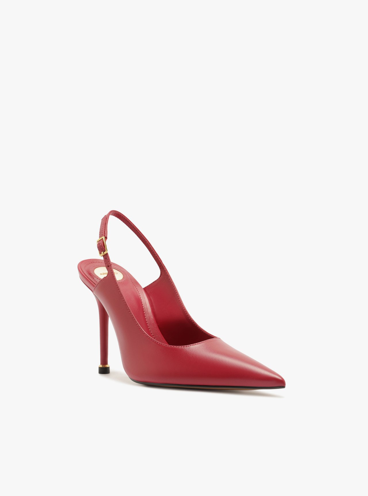 Scarpin Vermelho Couro Salto Fino Slingback — foto 2