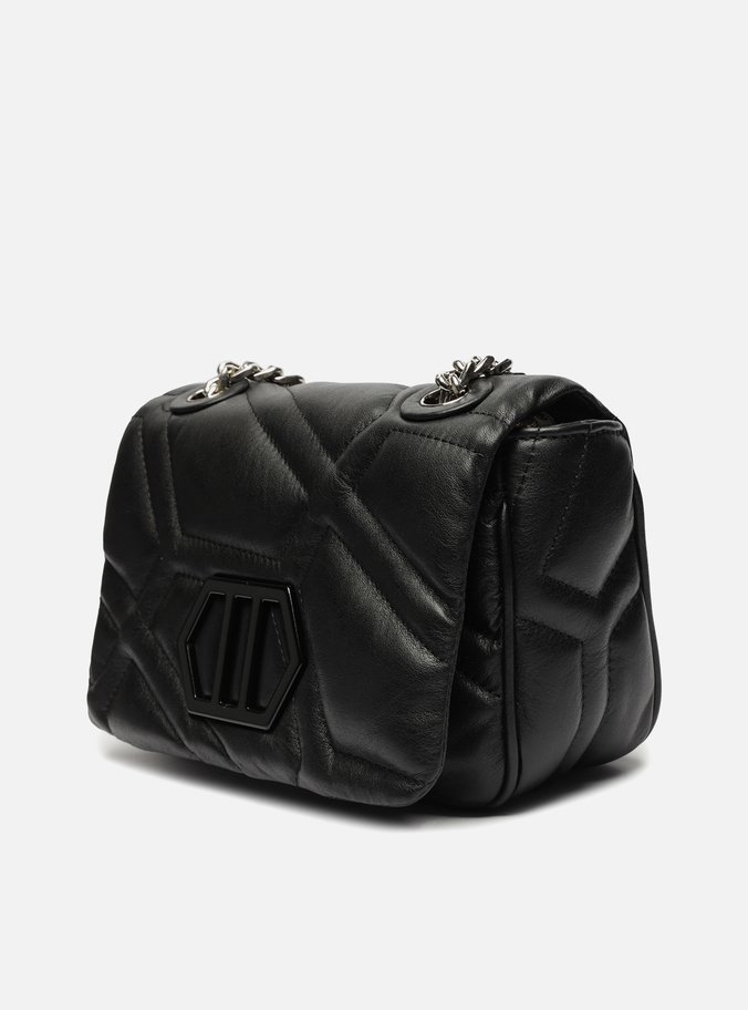 Bolsa Tiracolo Preta Couro Emma Média