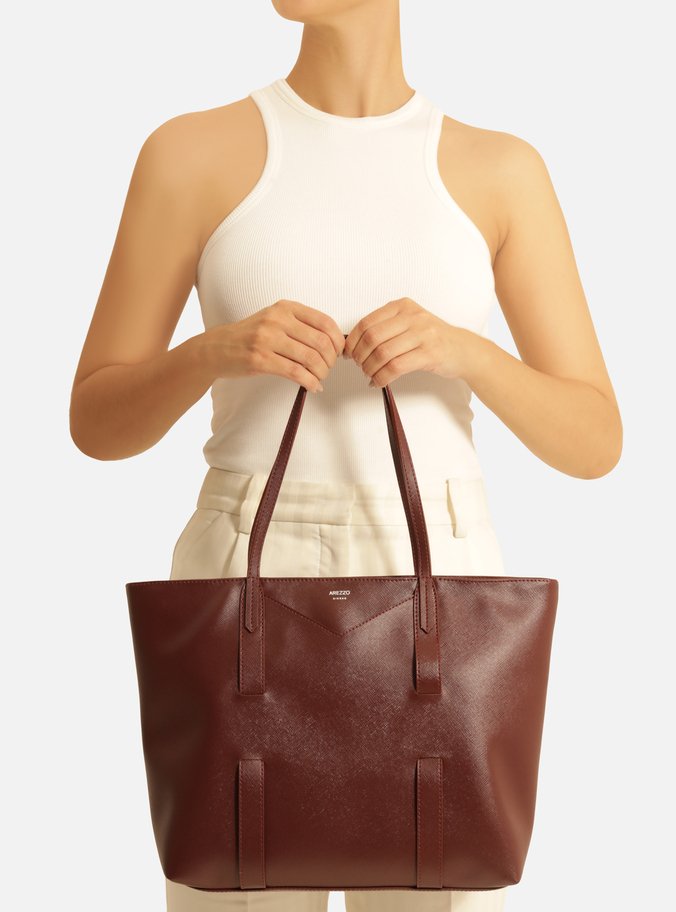 Bolsa Shopping Bordô Grande Tiras Capa