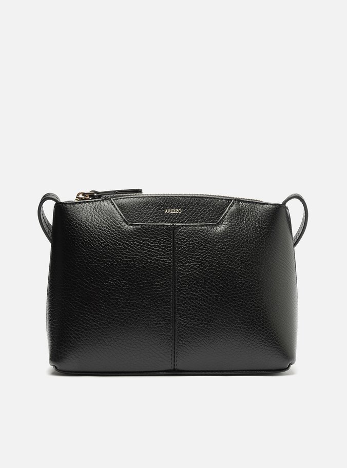 Bolsa Tiracolo Preta Couro Pequena Recorte