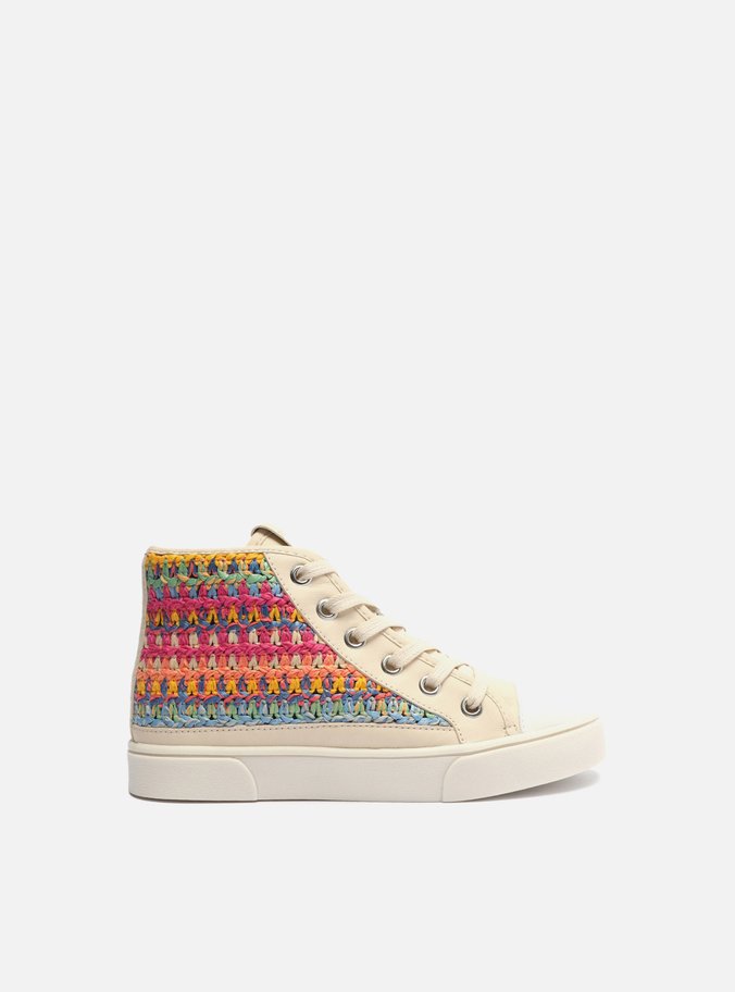 Tênis Infantil Off-White Cano Alto Trama Colorida