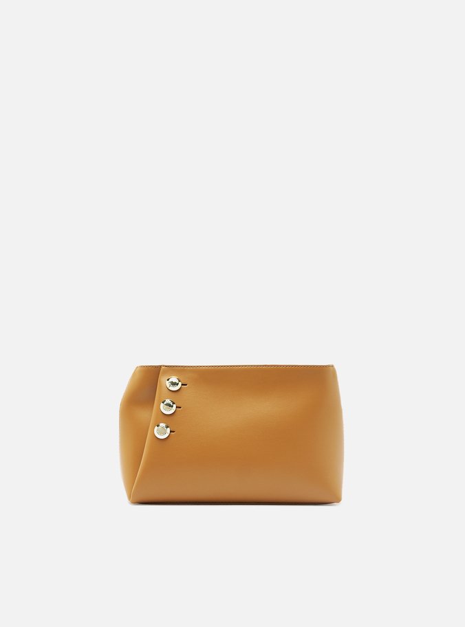 Bolsa Tiracolo Marrom Pequena Detalhe Metais
