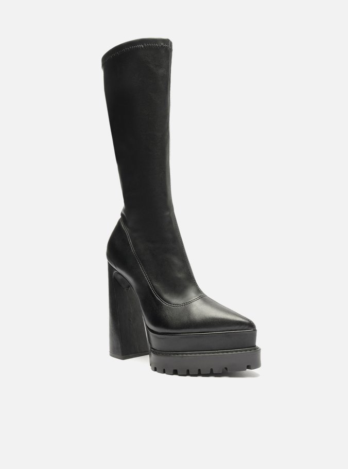 Bota Preta Cano Longo Meia Pata Tratorada