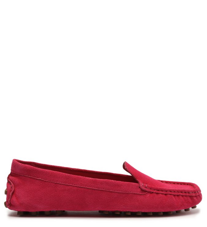 Mocassim Rosa Camurcina Bico Quadrado