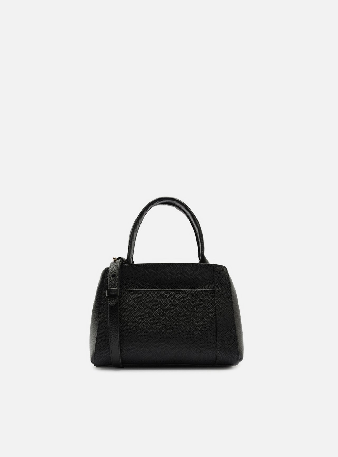 Bolsa Tote Preta Couro Bella Pequena — foto 3