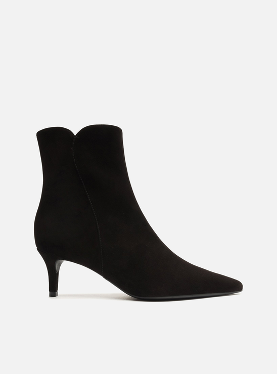 Bota Preta Nobuck Cano Curto Salto Médio Helena