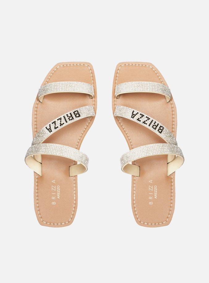 Sandália Off-White Salto Rasteiro
