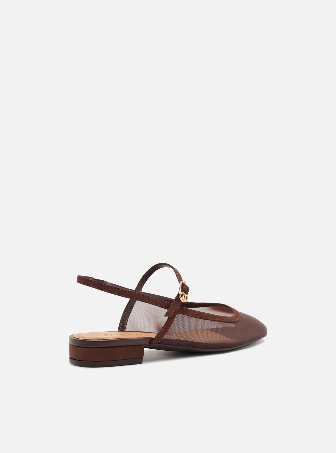 Sapatilha Marrom Bico Quadrado Slingback — foto 3