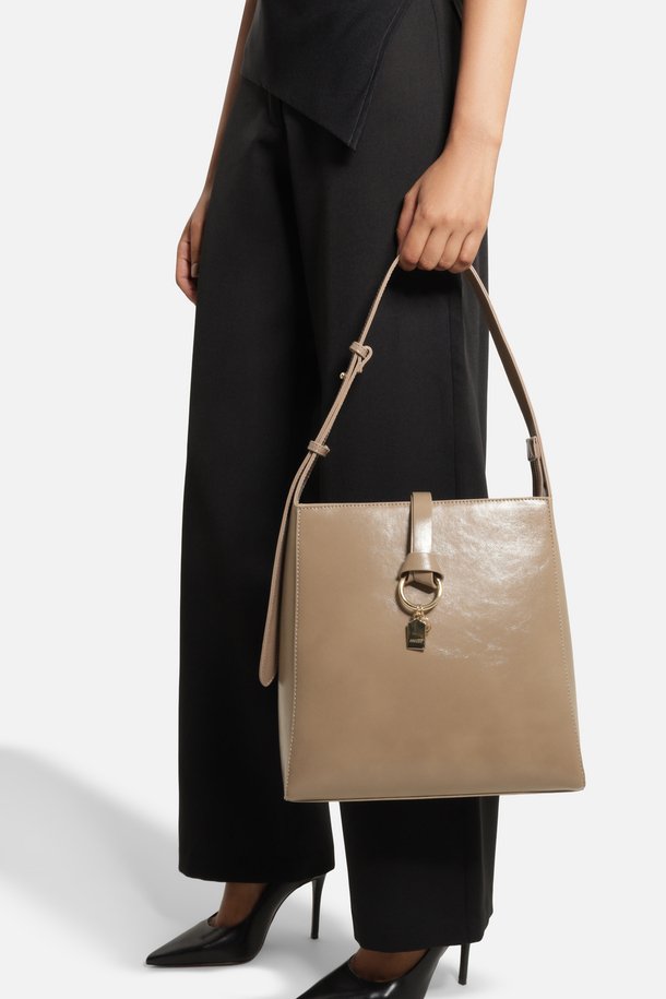 Bolsa Hobo Cinza Média Metais