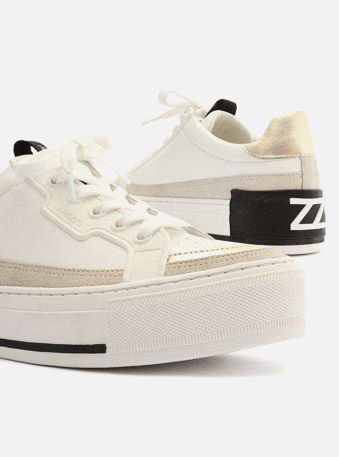 Tênis Branco Flatform Amarração Preto