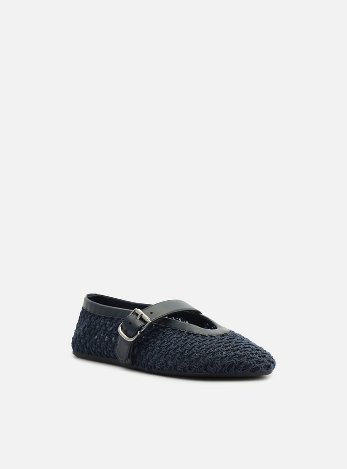 Sapatilha Azul Tela Fivela