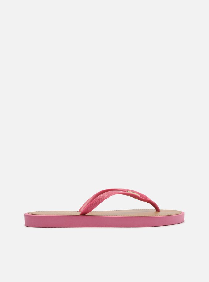 Chinelo de Dedo Tiras Pink Palmilha Marrom