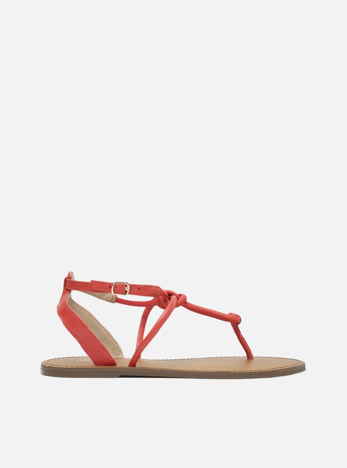 Sandália Couro Dedo Marrocos Vermelho