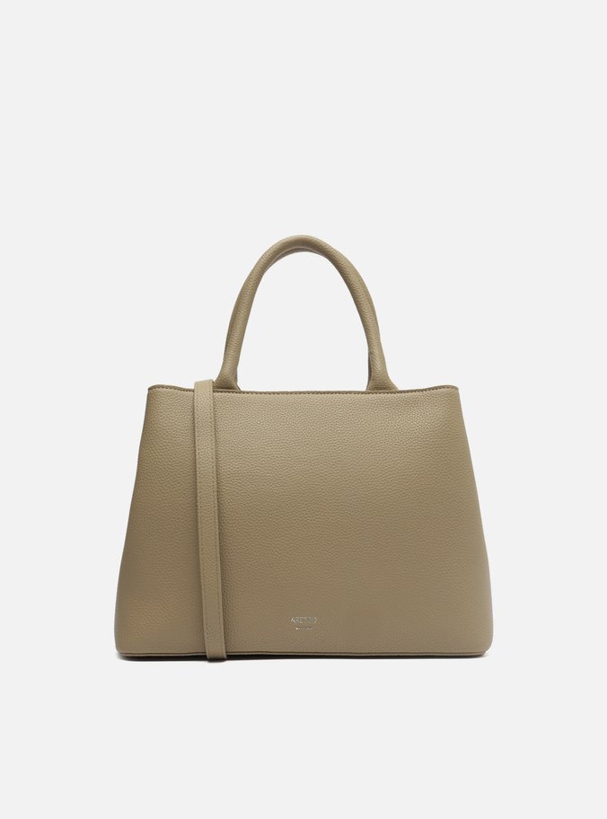 Bolsa Tote Bege Média Fecho Metal