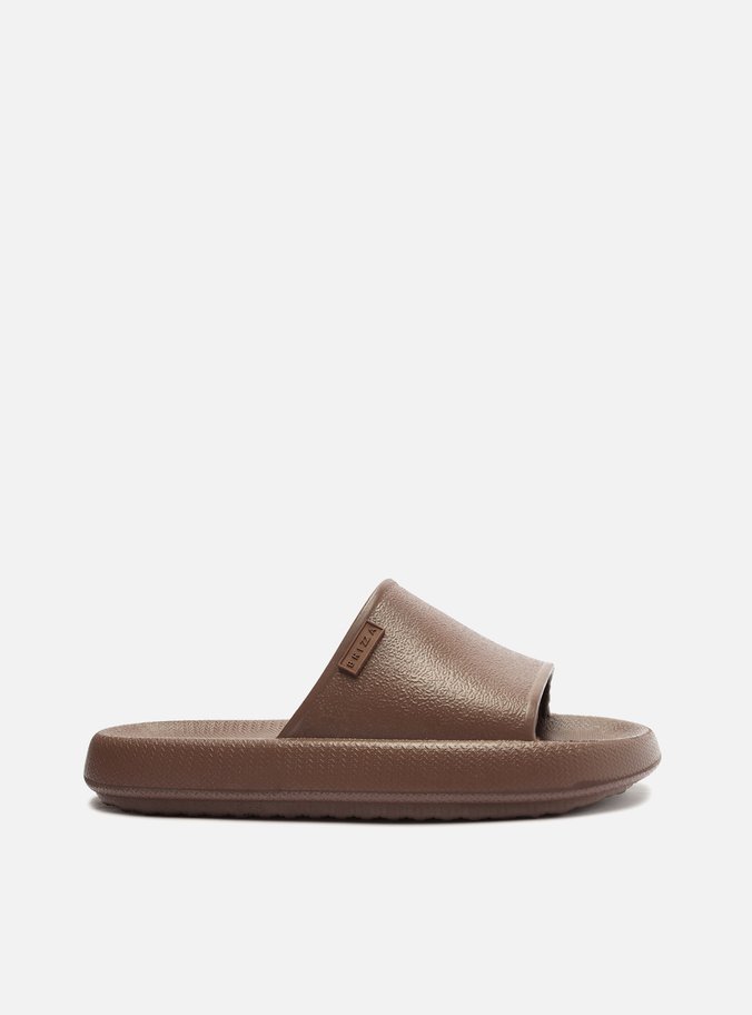 Chinelo Slide Marrom Brizza