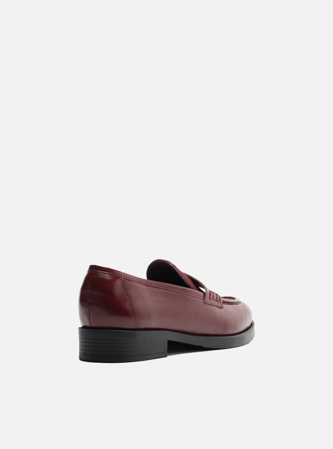 Mocassim Vermelho Couro Mix Pelo Tira