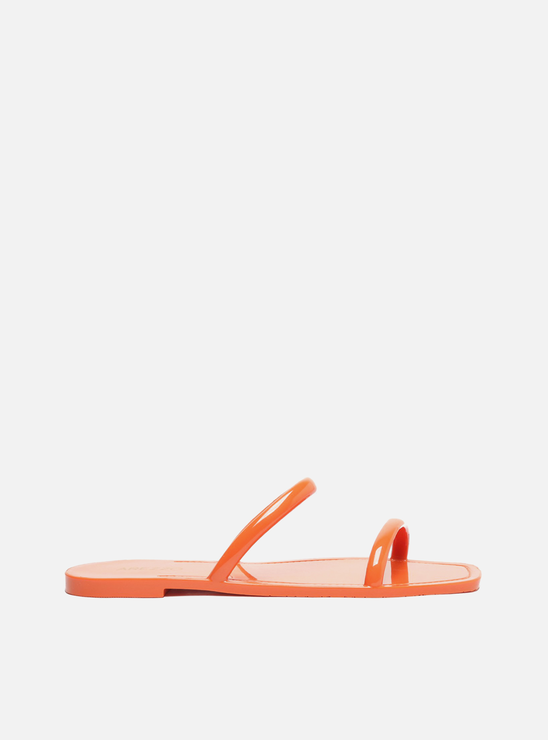 Kit Rasteira Laranja Brilho e Bag Transparente Brizza