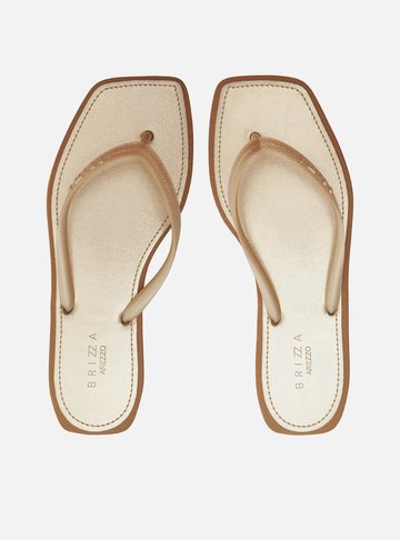 Chinelo Metalizado Bico Quadrado Brizza
