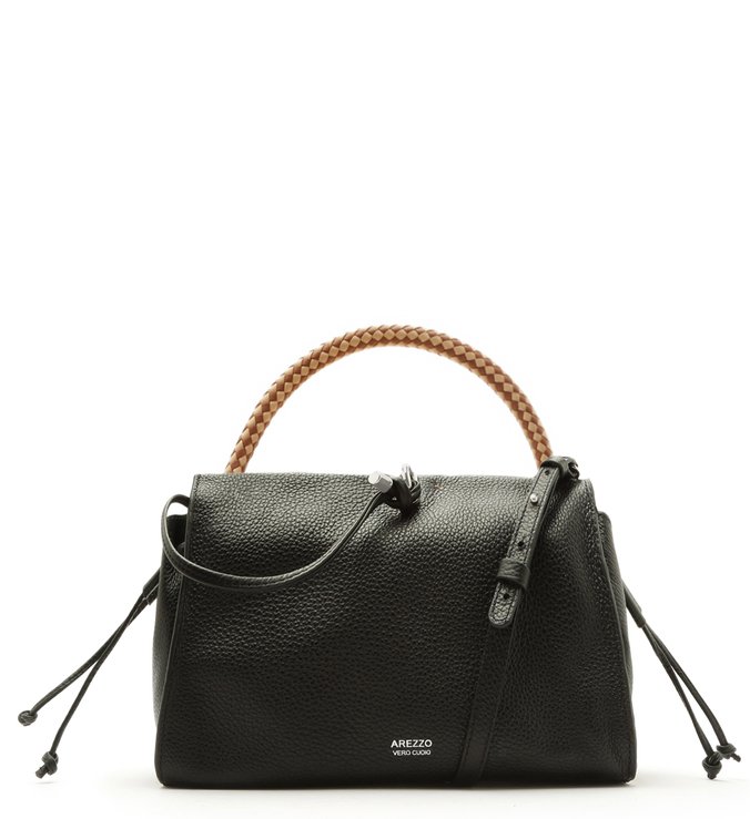 Bolsa Tote Couro Sofia Média Preta