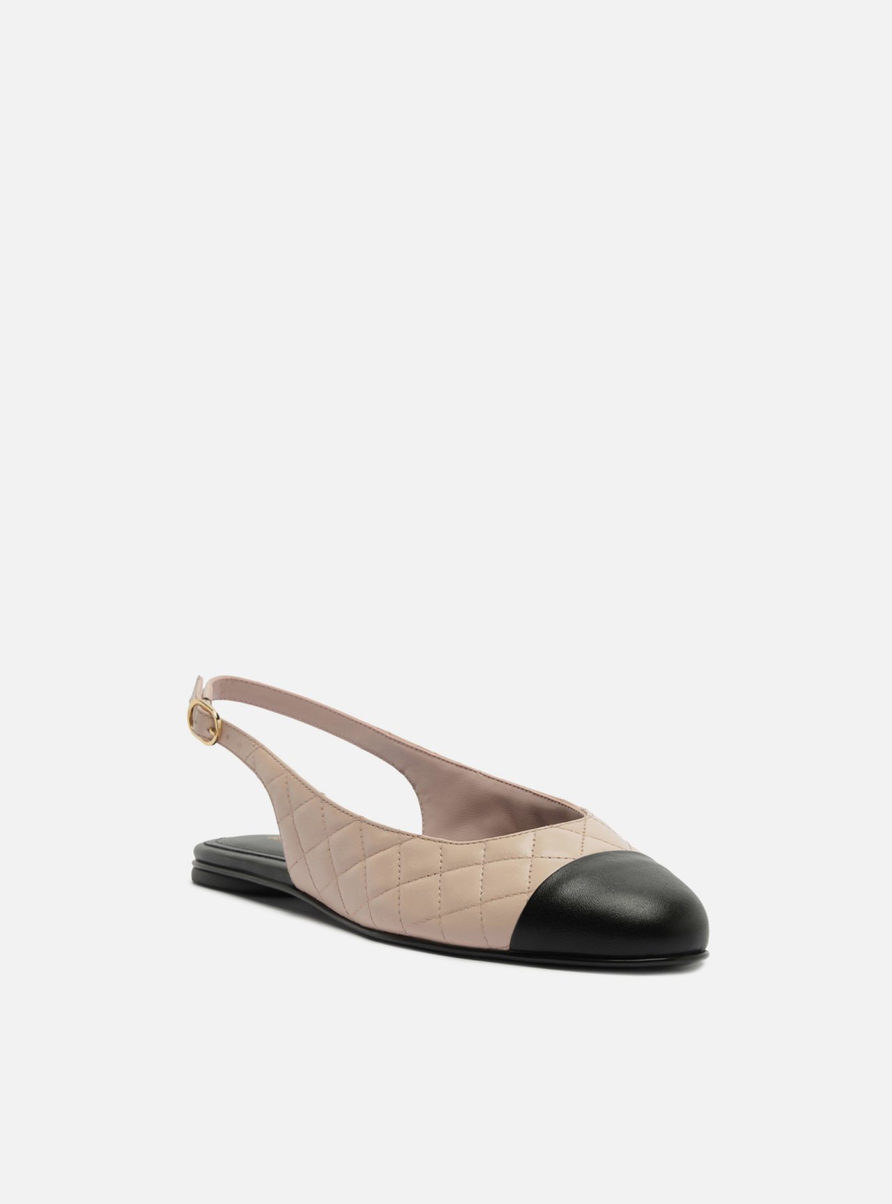 Sapatilha Rosa Couro Bico Redondo Matelassê Slingback — foto 2