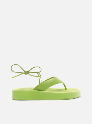 Sandália Rasteira Verde Lima Sunny Brizza