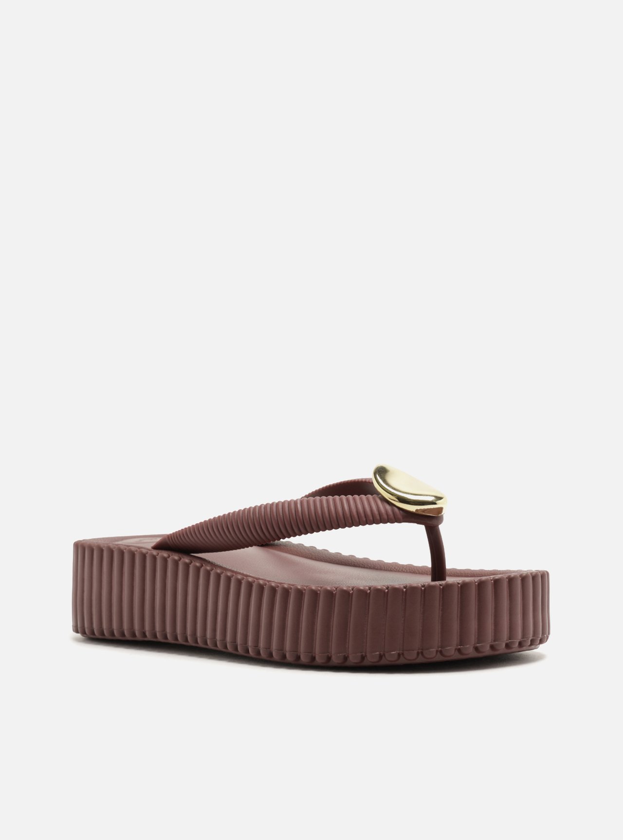 Chinelo de Dedo Vermelha Flatform Metais Brizza — foto 2